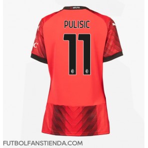 AC Milan Christian Pulisic #11 Primera Equipación Mujer 2023-24 Manga Corta